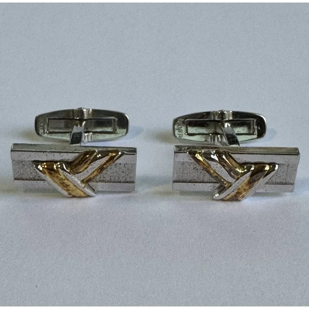 Yves Saint Laurent Cufflinks Silver 925 Unused Stylish Design Pre-owned